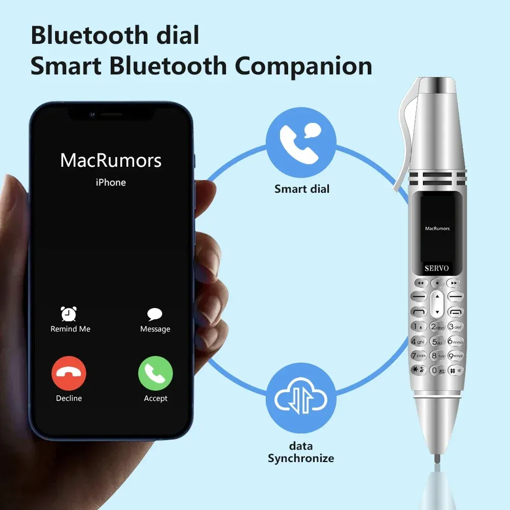 Bluetooth Dialer Servo K07 Pen Mini Cell Phone Recording Pen Mini