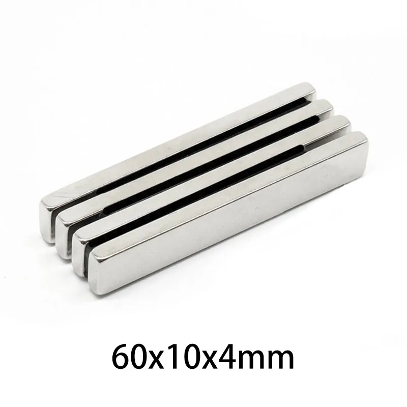 2/5/10/15/20 stcs 60x10x4mm Strong Block Search Magneet 60x10x4 Neodymium magnetplaat N35 Strip Permanente NDFEB -magneet 60x10x4