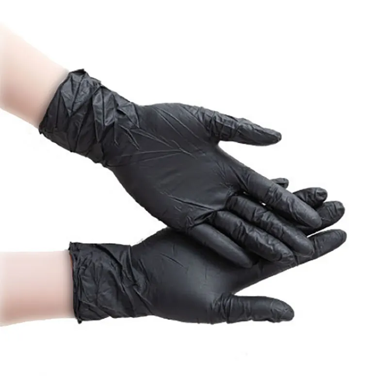 Gants de nitrile noir jetable pour le nettoyage des ménages outils de sécurité Glants de jardinage Tatou