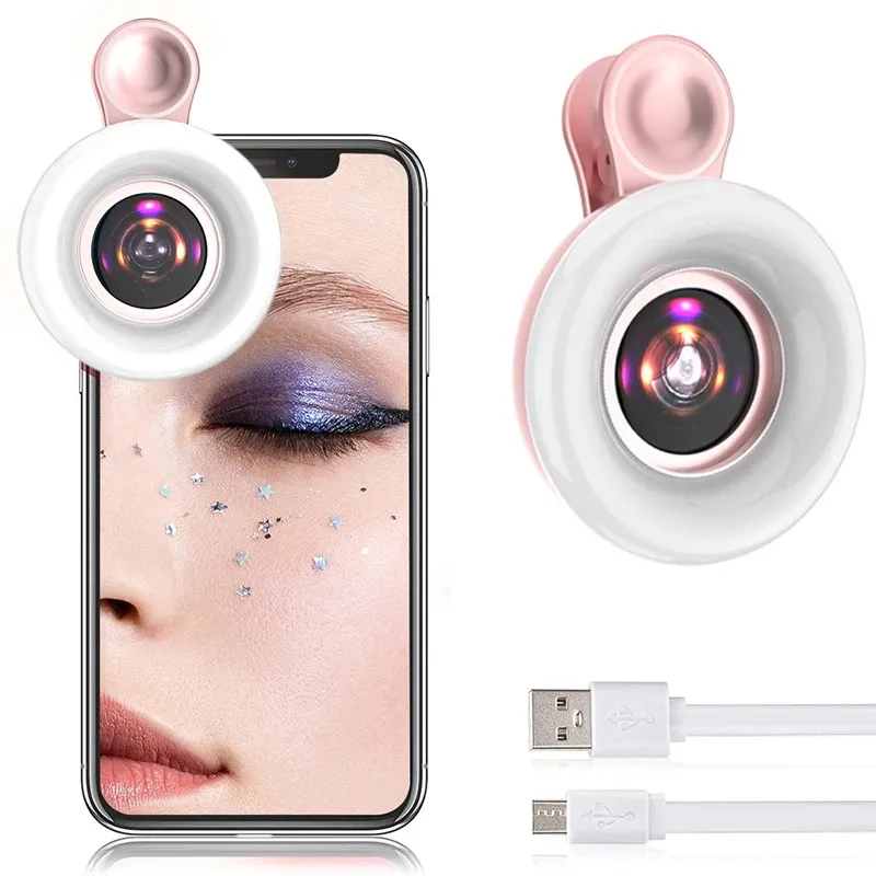 15x Macro Lens Phone Camera with LED Ring Light for Jewelry Photography
