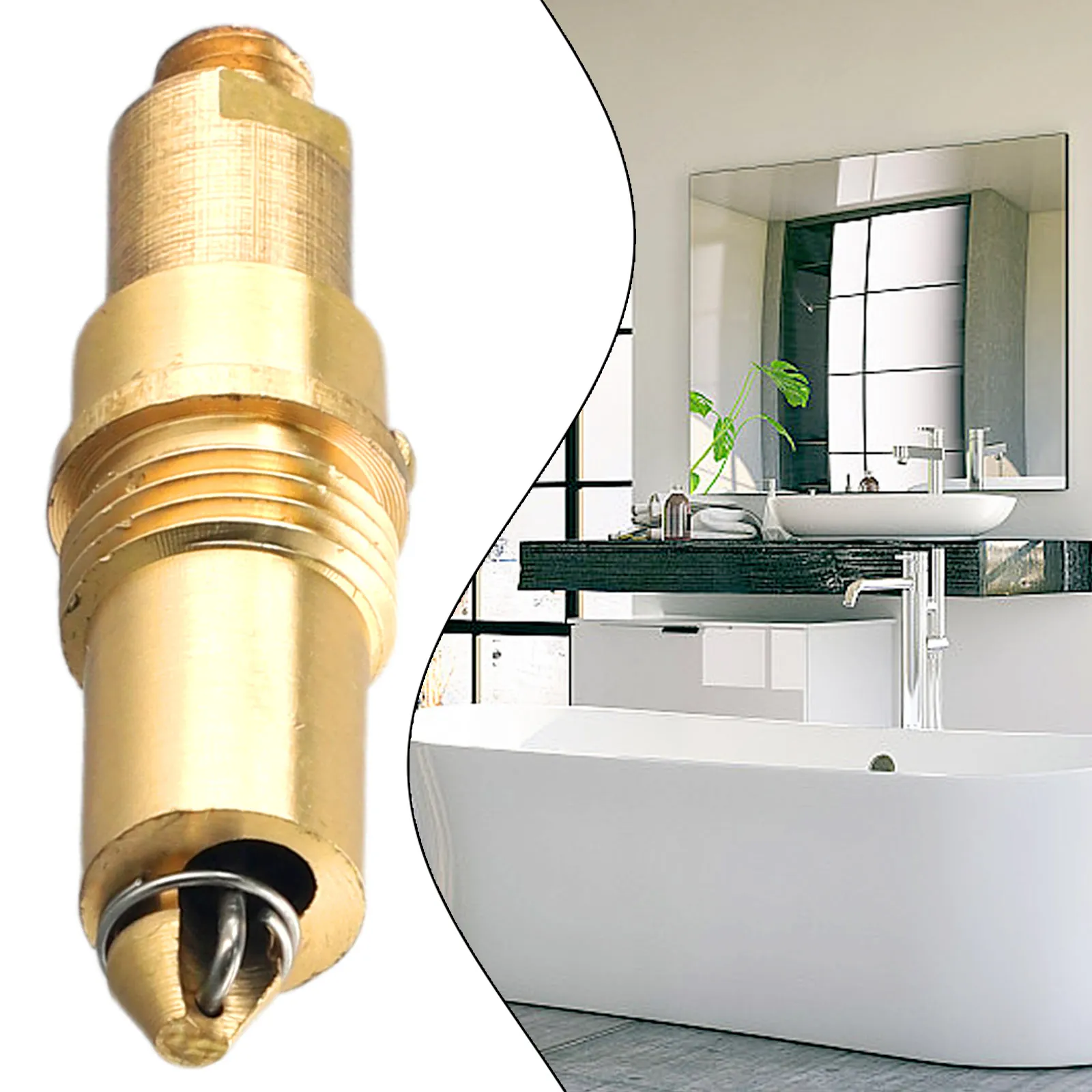 Sink Plug 38mm Bath Vanity Drain Plug, Bathroom Sink Drain Plug, Brass Faucet Hole Cover Pop Up Click Plug, Brass Polished Chrome Pop Up Click Track Plug for Tub Sink Kitchen