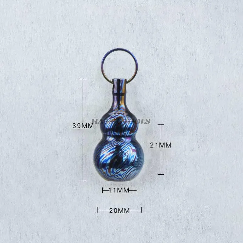 التيتانيوم دمشق مقاوم للماء مختومة صغيرة القرع في الهواء الطلق EDC تخزين المحمولة زجاجة الطب الزجاجة Mini Medicine