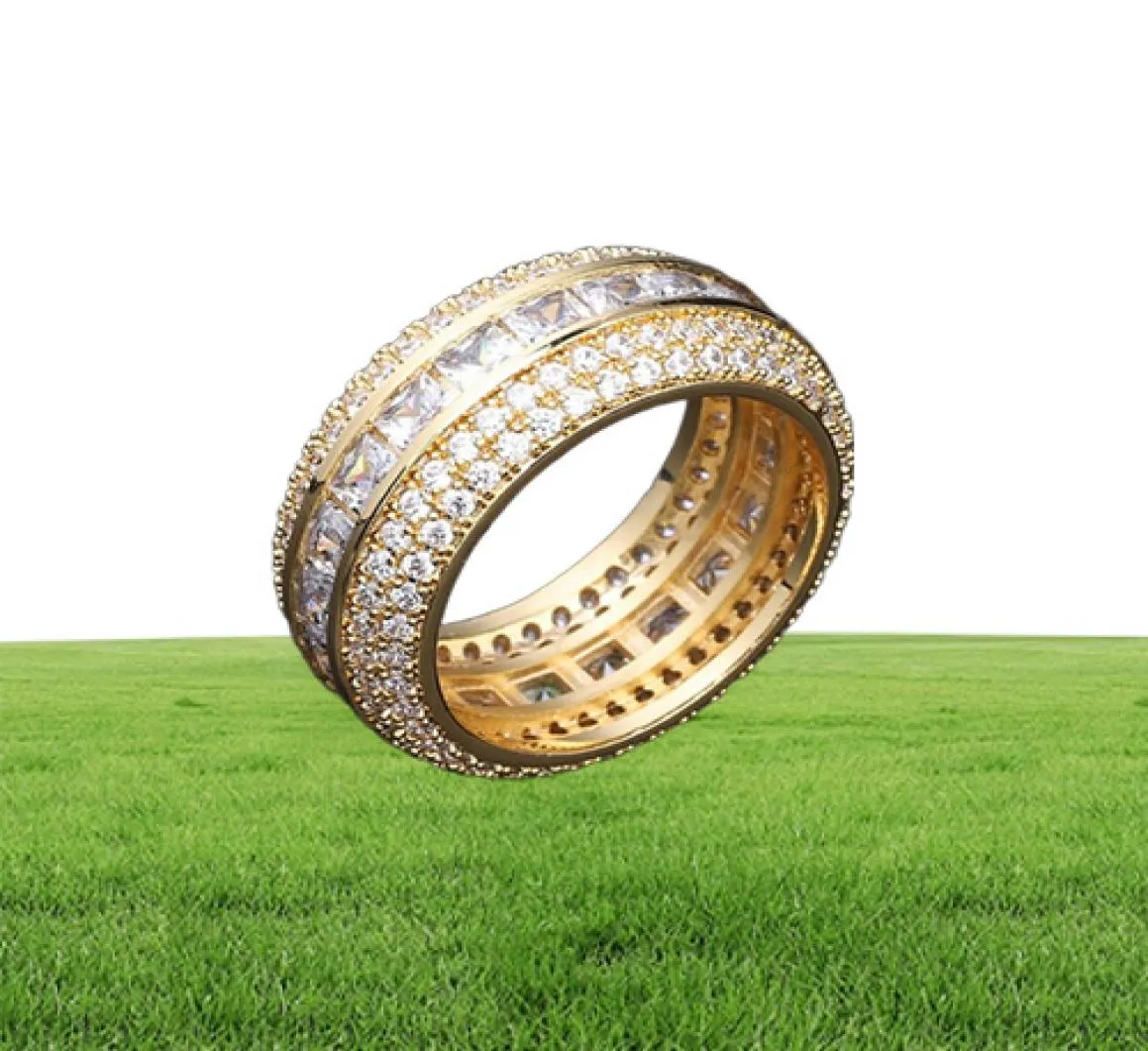 Bijoux de créateur de luxe Anneaux de mariage Promesse de mariage Engagement Iced Out Bling Diamond Ring For Love Hip Hop Jewlery Gold Silver Fas7149293