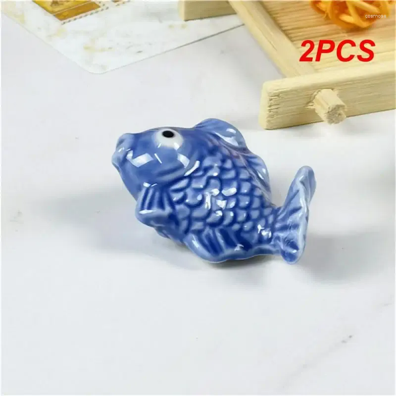 Chopsticks 2PCS Spoon Rack Cuisine Restaurant Ceramic Cartoon Little Carp Color