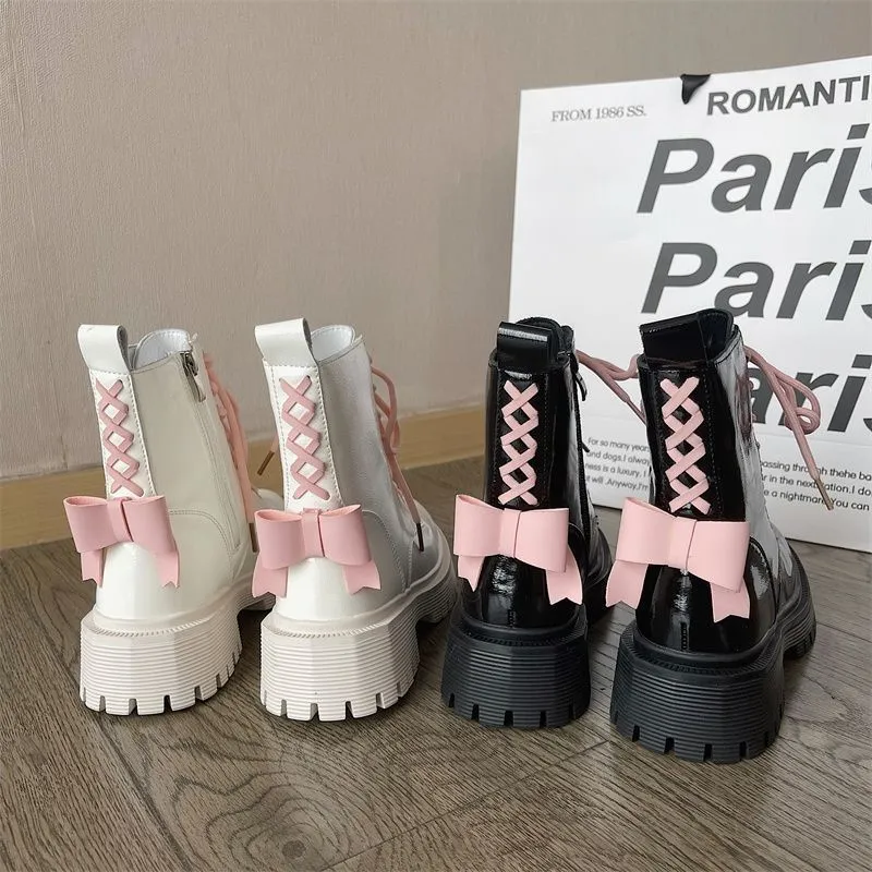 Patent biker boots deals