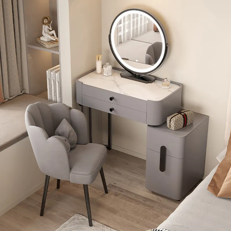 Minimalist Modern Vanity Table with Mirror and 3 Drawers White Makeup  Dresser with Stool from Dhgate Kitchen Furniture - price 504.51