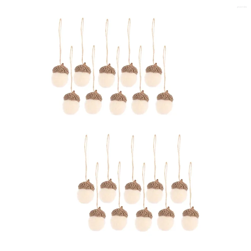 Vazen 20 pc's herfst decor vilt eikelsbossen kerstprops festival hangers wollen boomdecoraties dennencel witte stijl