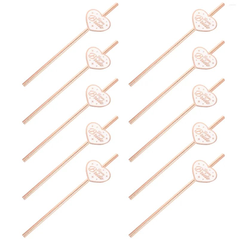 Disposable Cups Straws 10 Pcs Bachelor Cartoon Drink Bachelorette Decorations Wedding Rose Gold Paper Supplies