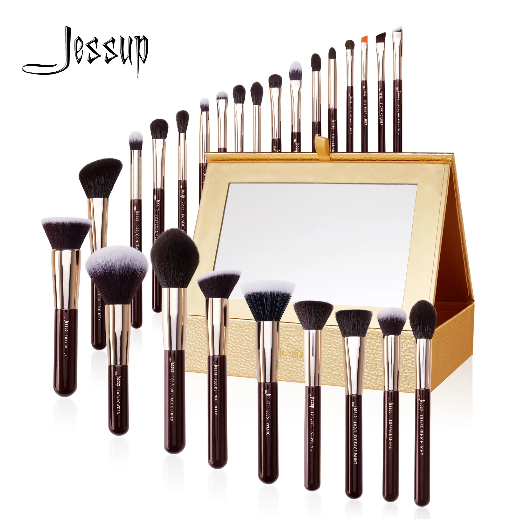 Shadow Jessup Makeup Brushes Set 1525pcs Makeup Brush Eyeshadow Blending Powder Foundation Blusher Concealer Cosmetics Storage Box