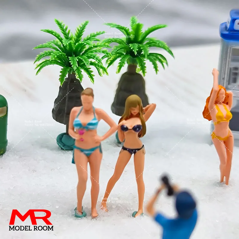 Figurine Miniature 1/64 Femme En Maillot De Bain Plage - Accessoire Pour Dioramas Voitures, Neuf