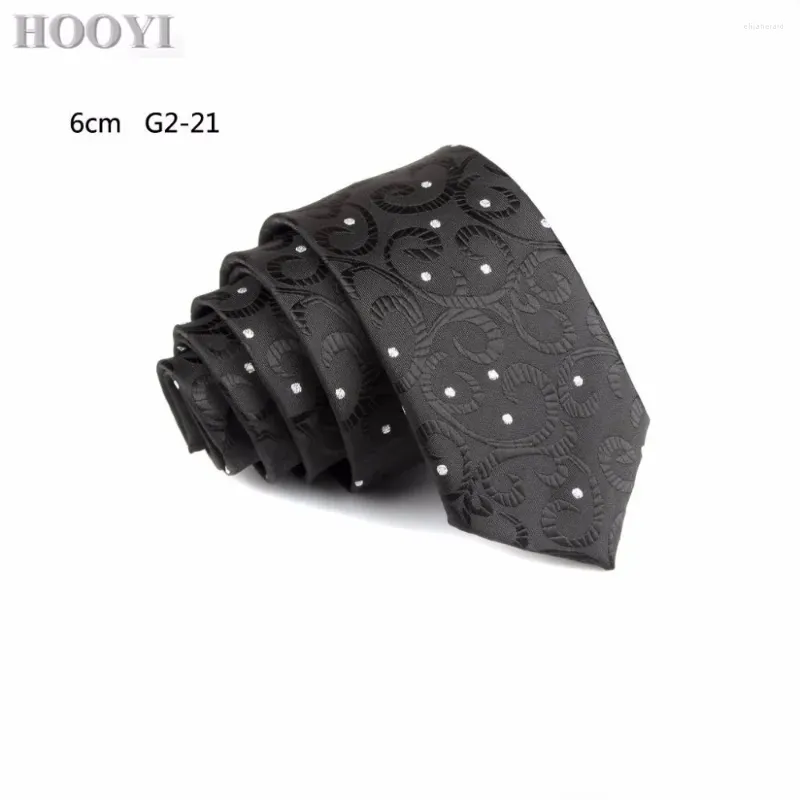 Bow Ties Hooyi Floral pour hommes Gravata Slim Tie Polyester 2024 Stripe Dot Coldie Fashion Accessoires