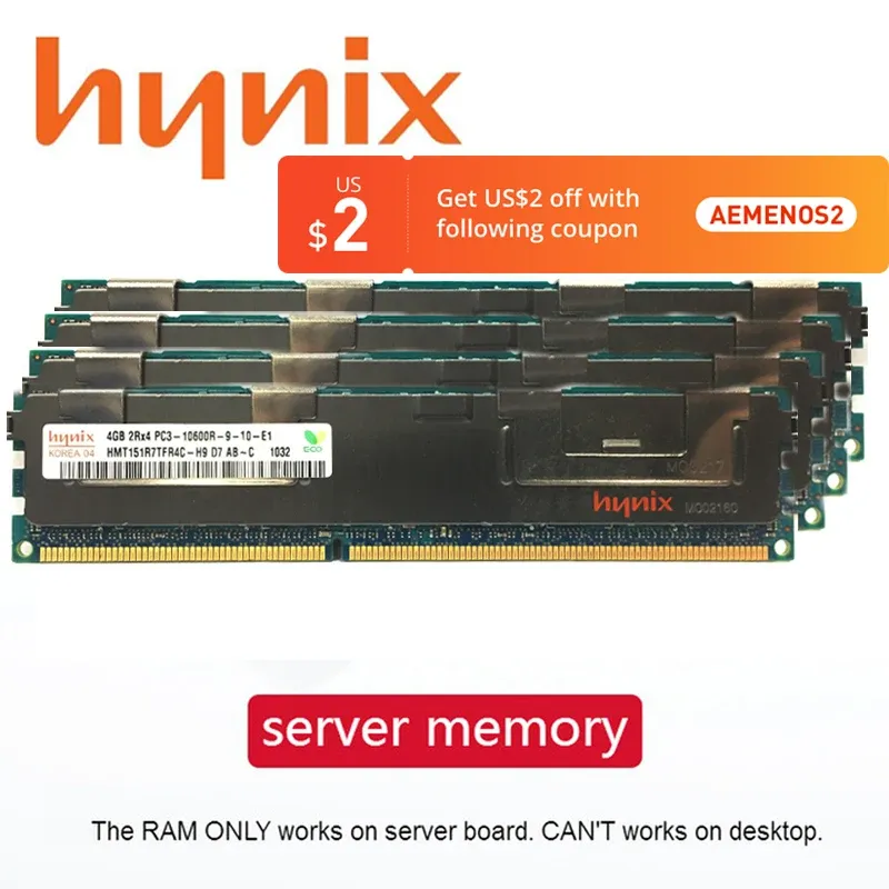 Mémoire de serveur Rams DDR3 PC3 4 Go 8 Go 16 Go 32 Go 1333 MHz 1600 MHz 1866 MHz ECC Reg adapté à la carte mère du serveur Twoway 1866 1333 1600