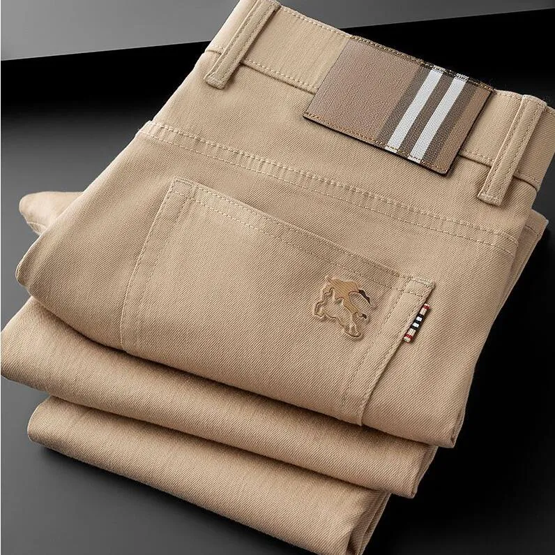 Men's dress pants uit pants Fashion Brand black khaki color business trousers Straight work for male Solid Color skinny pant clothing