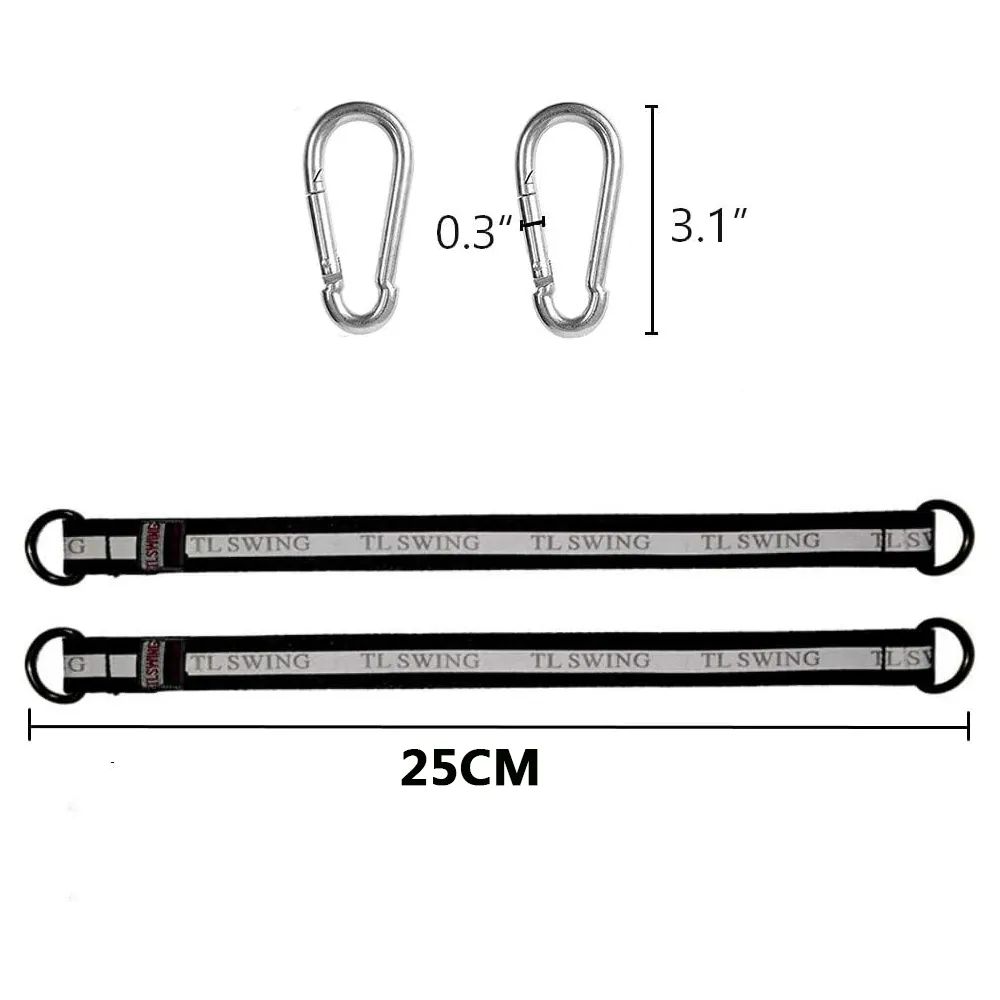 Tiras de árvore de redes para o kit de suspensão ao ar livre para crianças para crianças conjunto de corda durável com o gancho de travamento seguro de trava de 330 lb