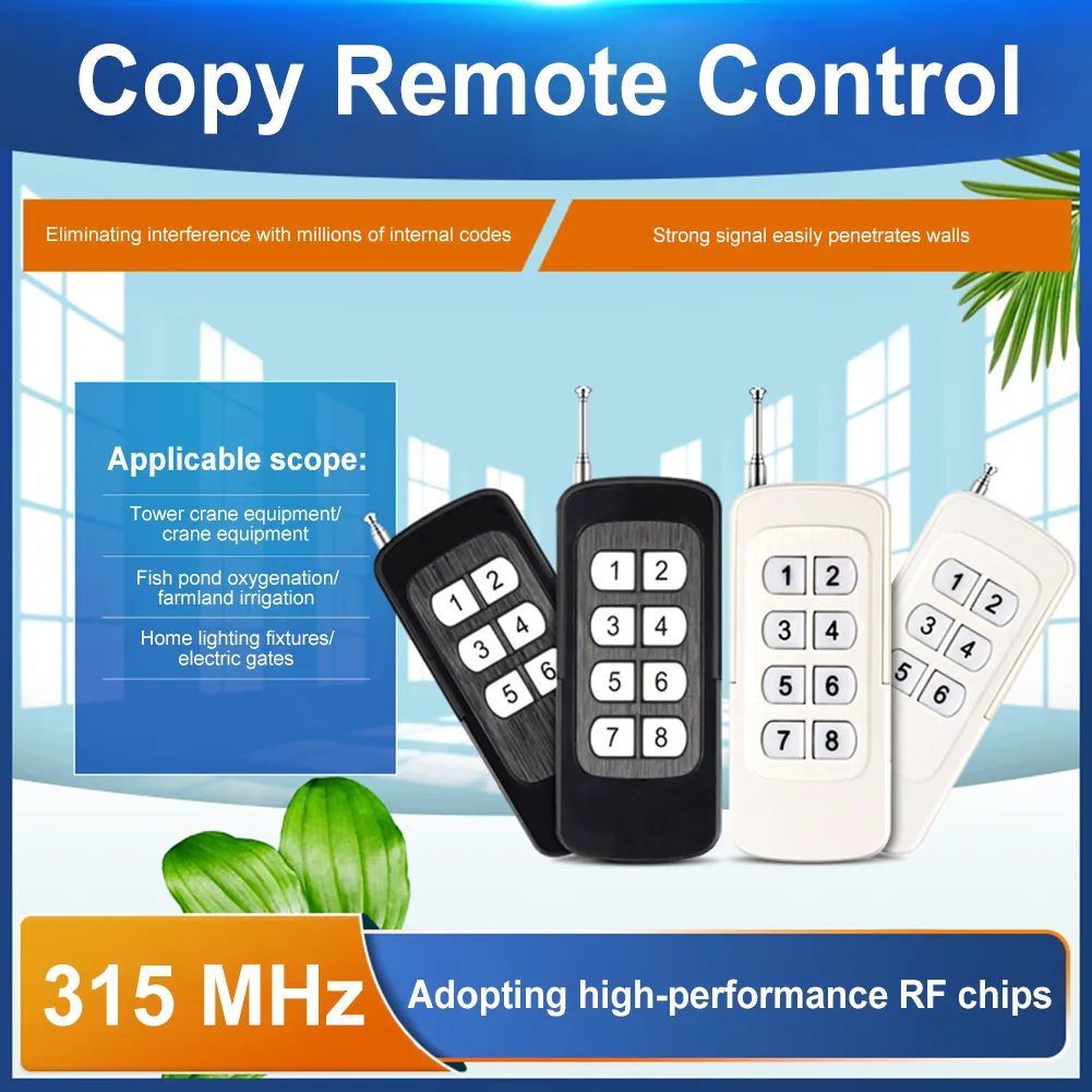 315MHz/433MHz Remote Control Duplicator with 6 or 8 Buttons for Garage ...