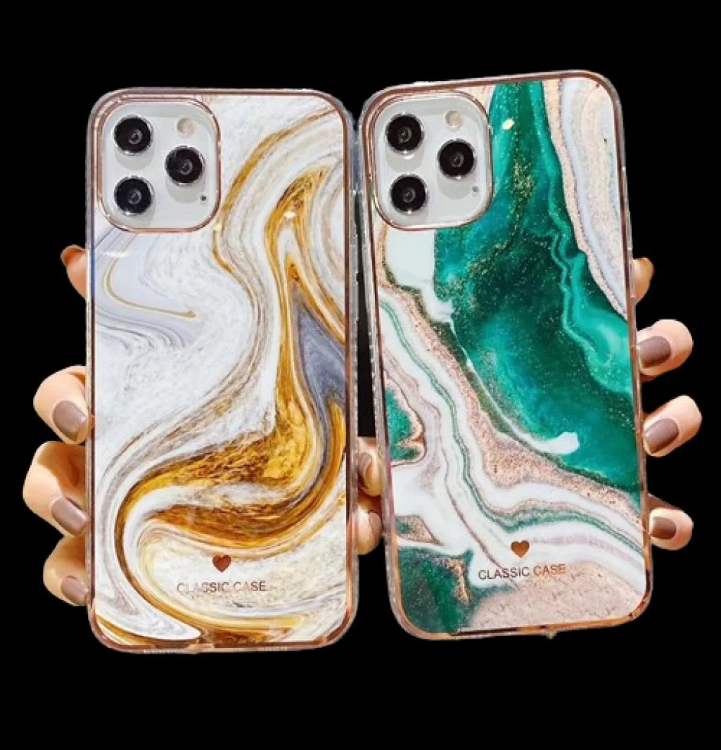 Casos de telefone de textura de mármore gradiente de glitter para iPhone 14 13 11 12 11Pro max xr xs max x 7 8 mais 11pro 12 parafuso de choque traseiro 1264310