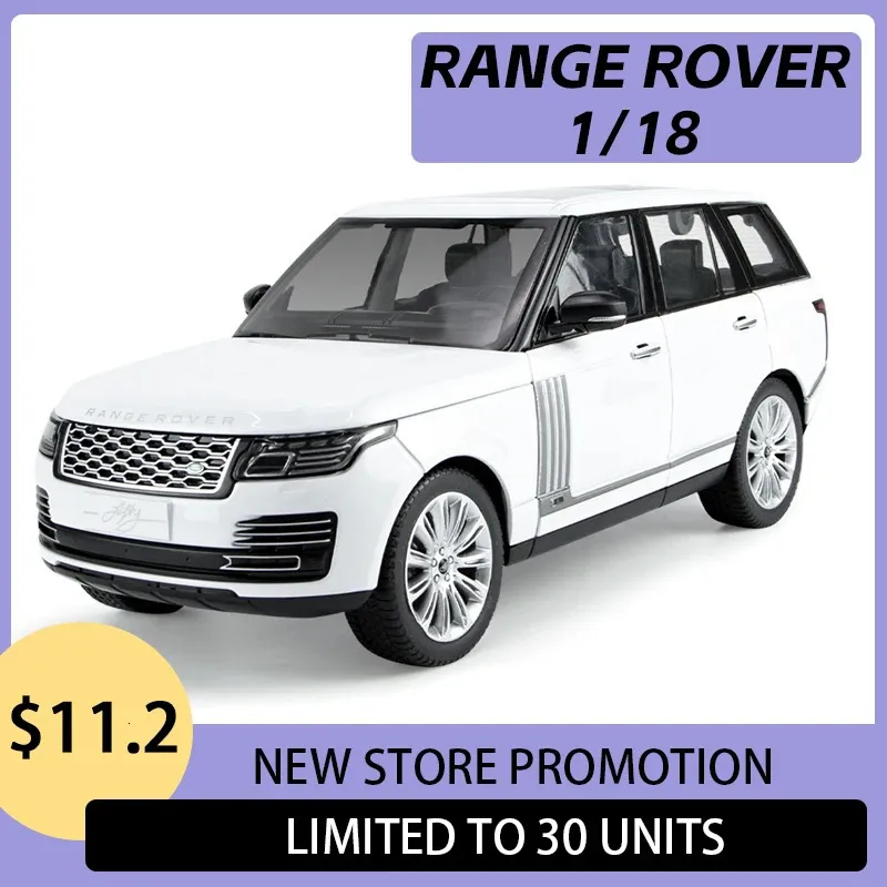 1 18 Range Rover SUV Pull Back Diecast Metal Vehicle Sound Models Car Toy Boy Collection One Piece Wheels Fast and Furious 240402