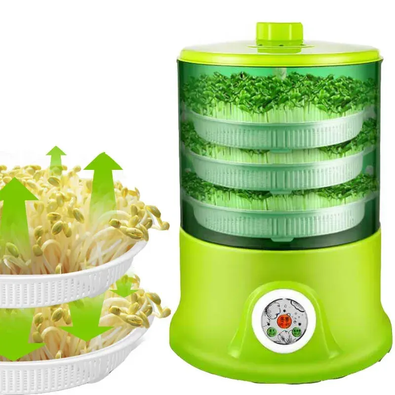 Bean Sprouts Machine Automatic Hydro Seed Machine with Locking Lid and ...