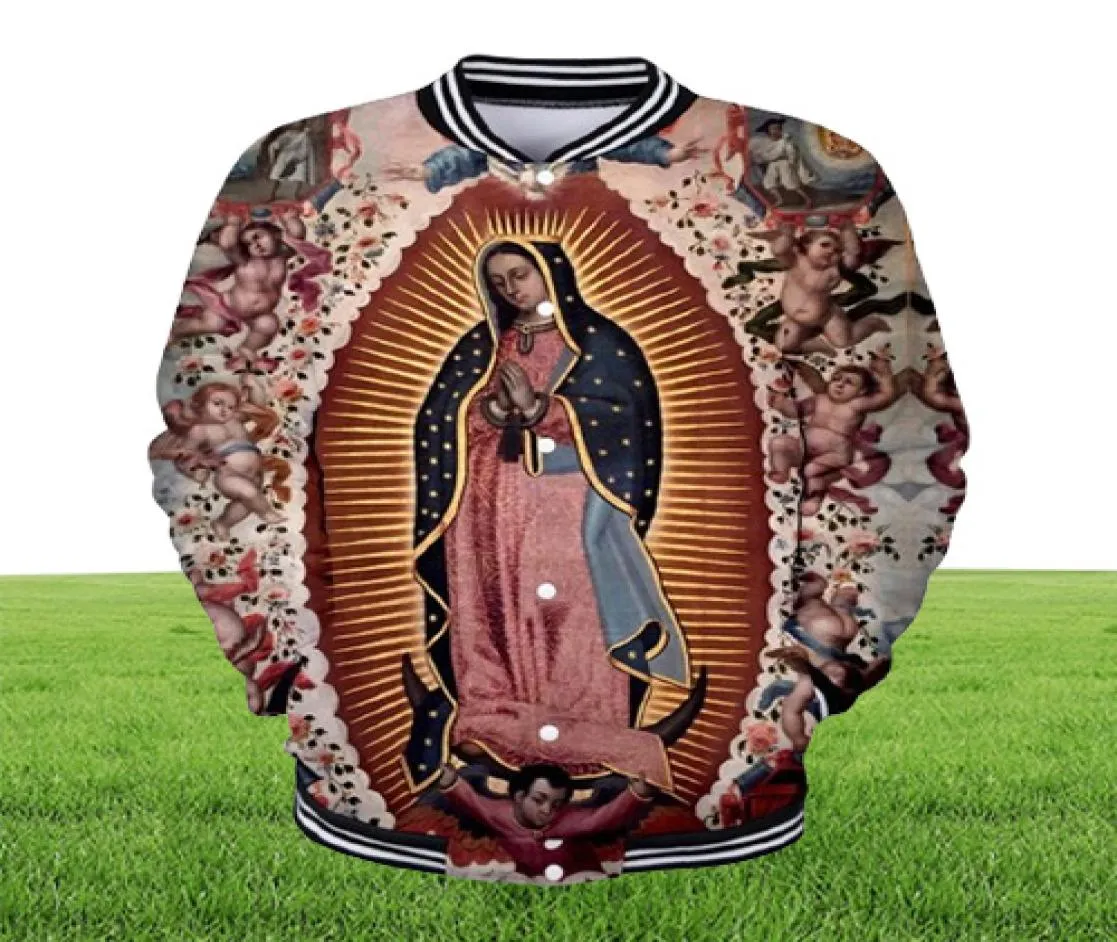 Onze -Lieve -Vrouw van Guadalupe Maagd Maria Katholieke Mexico Top Kwaliteit Jacket Men Coat Sweatshirt met lange mouwen Harajuku Hoodies Kleding1944231