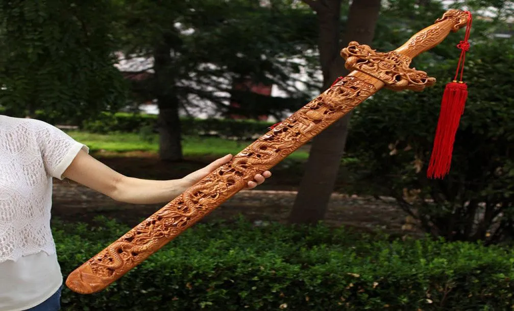 40quot length nine dragon Wooden carved sword peach wood dragon decor shipp2723617