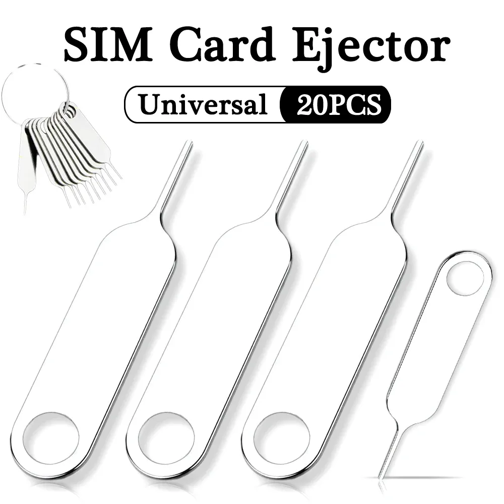 20pcs Pin de bandeja de tarjetas SIM de tarjetas anti-perdidas de 20 piezas para Apple iPhone Samsung Xiaomi Ultrathin Apertura de la extracción Herramienta