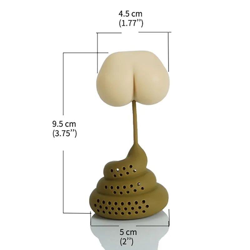 2pc réutilisable en silicone Infuseur créatif Poop en forme drôle de thé à base de café Filtre de diffuseur