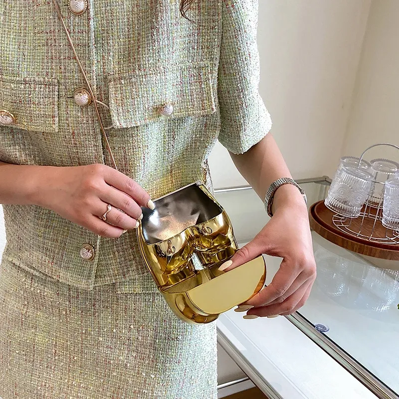 Humes Niche Design Evening Clutch Purse Luxury For Women Golden Acrylic Dîner Pouleau de créateur de sacs de sacs Funny