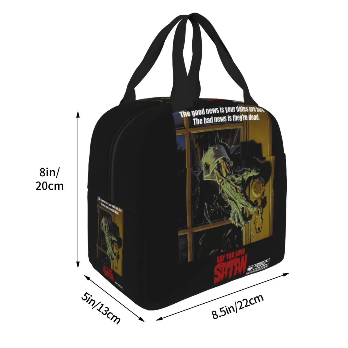 Satan 80s Horror Podcast Night of the Creeps Isulate Isulate Lunch Bag Horror Halloween Meal Continer Sac Thermal Box Tote