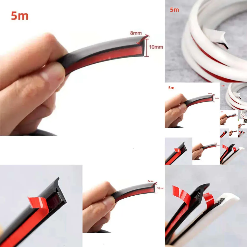 New Other Interior Accessories 5m Rubber Sealing Strip T-shape Small Slanted Auto Seal Weatherstrip Car Bumper Fender Flare Arch Trim Sealants