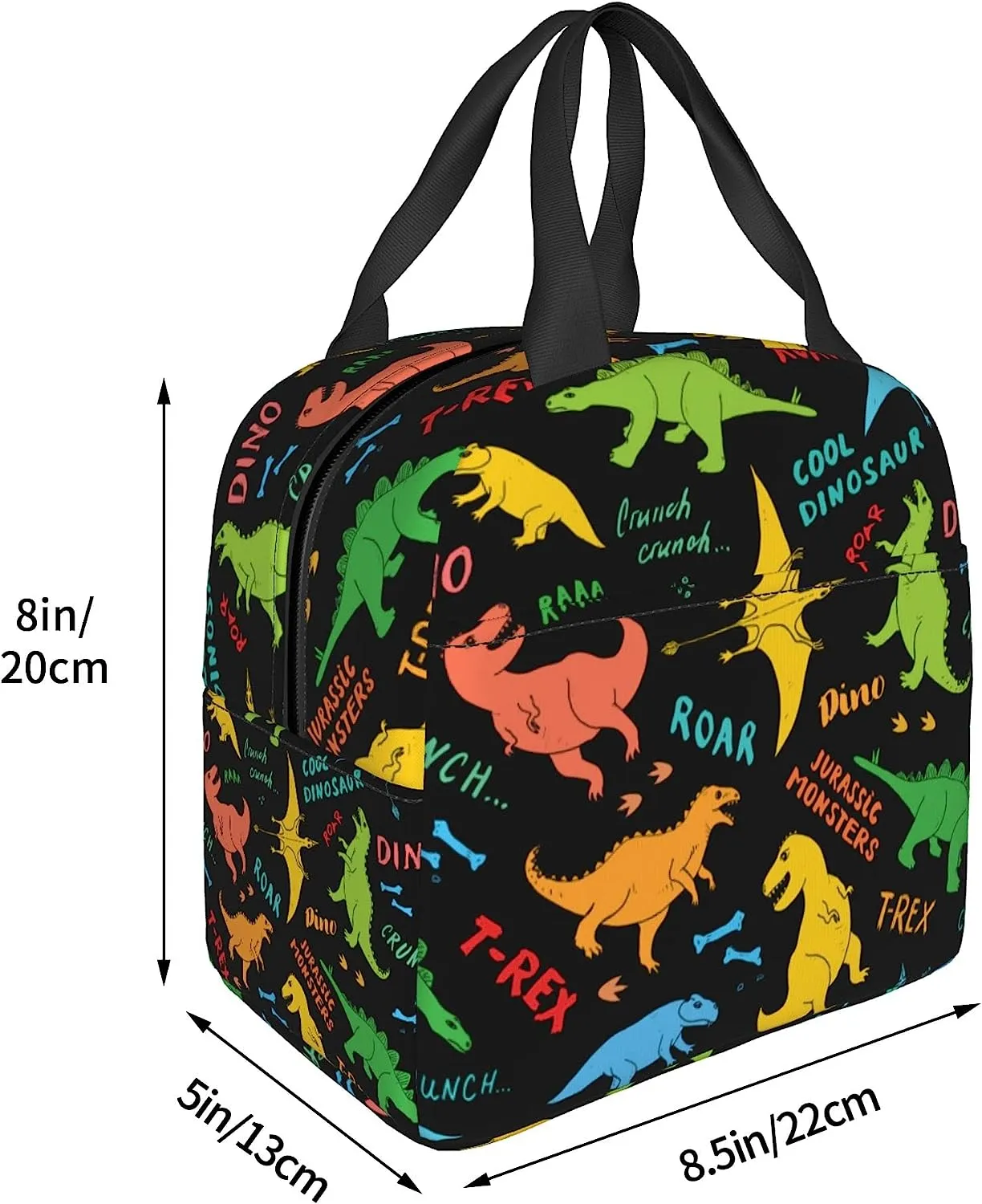 Jurassic Dinosaur Lunch Bag for Kids Dino Isolated Lunch Box Animal Pattern Mini Cooler Back to School Dino Thermal Meal Tote