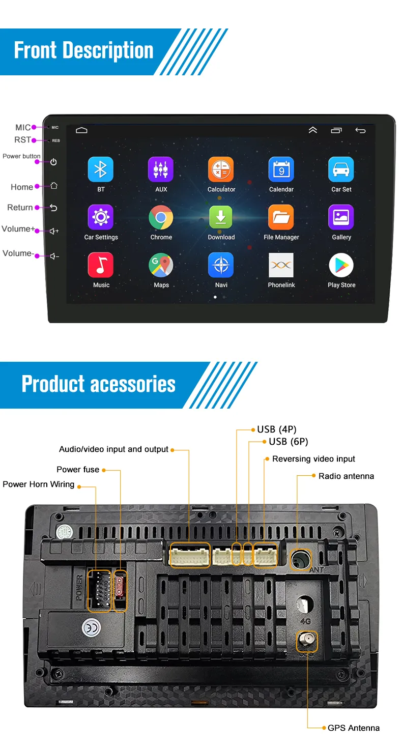 2 Din Android 9 Inch Car Multimedia Video Player with GPS for Tesla ...