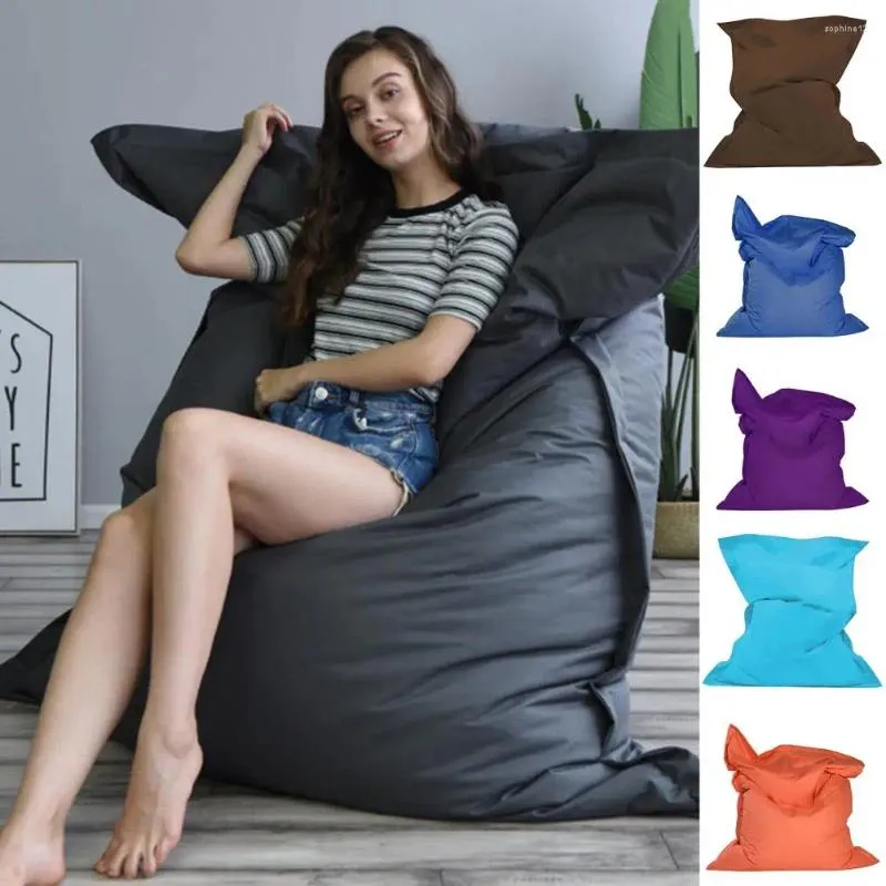 Tampas de cadeira Tampa de feijão capa de cor lavaível cor sólida 100x140cm Sala de estar de sofá laze protetor não incluído decoração de casa