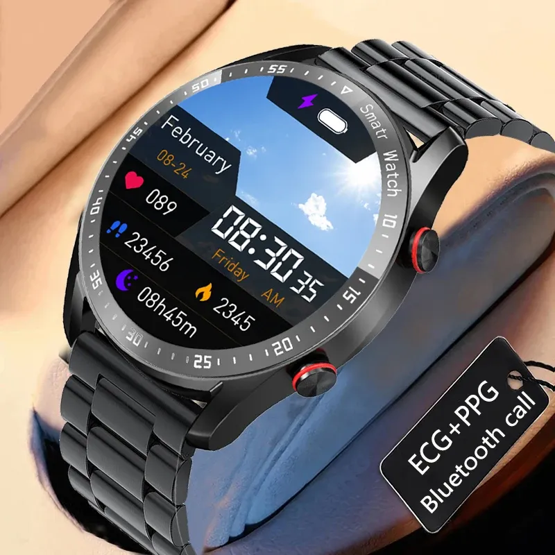 Relógios 2024 New Bluetooth Call Smart Watch Men Waterproof Sport Fitness Tracker Display Man Smartwatch Para Android iOS Watch
