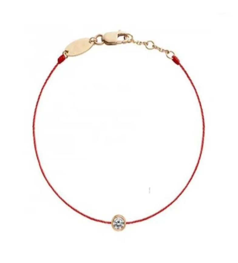 B01001E Bracelets rouge fil rouge pour femmes String 316L Bracelet de fleur de fleur en acier inoxydable Bracelet Rouge rouge136818214169338