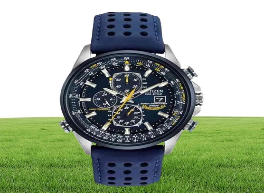 Luxury Wate Proof Quartz Watches Business Casual Steel Band Watch Men039S Blue Angels World Chronograph Wristwatch7472739