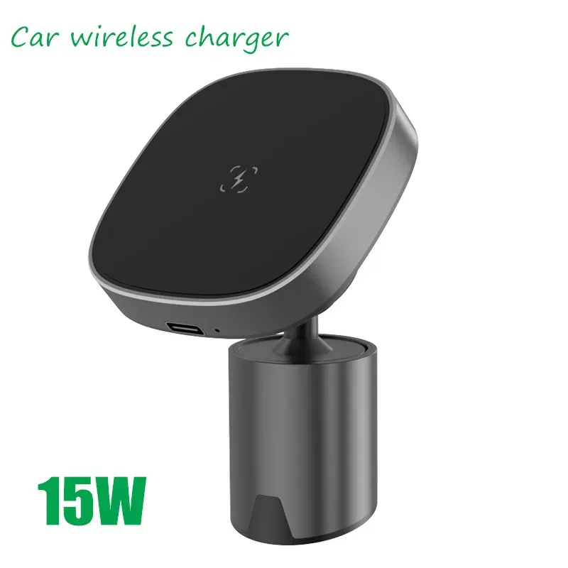 Chargers 15W Car Wireless Charger for Iphone 13 12 Pro Max Mini Macsafe Aluminum Alloy Magnetic Car Phone Charger Holder Magsafe Stand