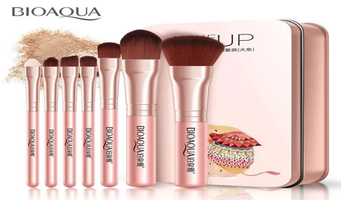Bioaqua 7pcsset Pro Women Facial Makeup Brushes Set Face Cosmetic Beauty Eye Shadow Foundation Blush Brush Make Up Brush Tool5671087
