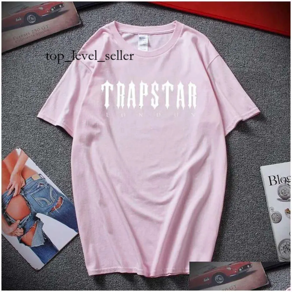 TRAPSTAR T-shirts masculins 2024 MENS TRAPSTAR T-shirt Designer Men Femmes Hip Hop Top Print Tshirt Summer Fashion Black Sportswear Marque Sweatshi Dh2kx XL 138