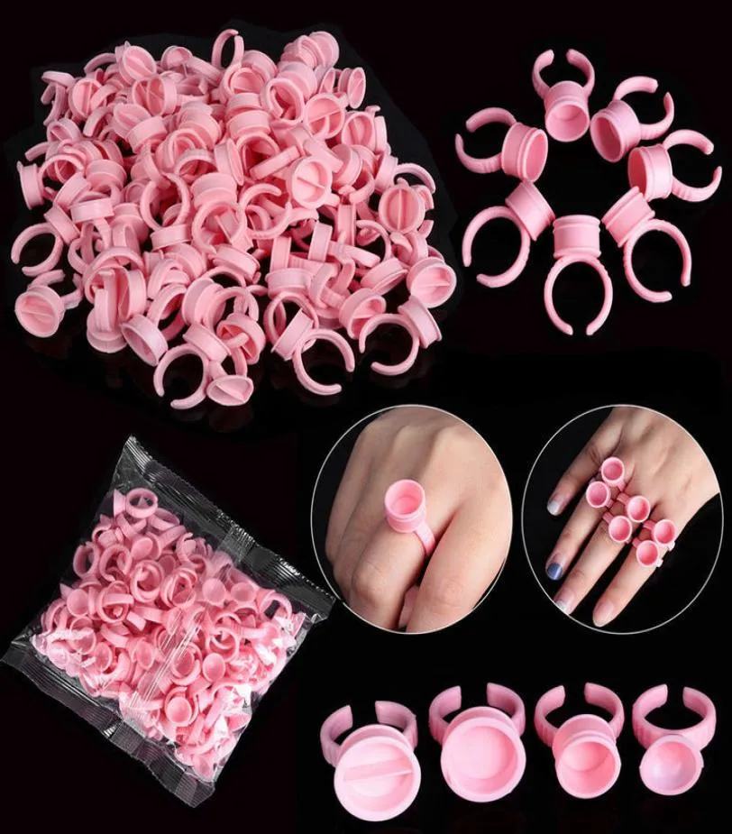 100pcs Einwegkappen Microblading Pink Ring Tattoo Ink Cup für Frauen Männer Tattoo Nadel liefert Accessorie Make -up Tattoo Tools2199262