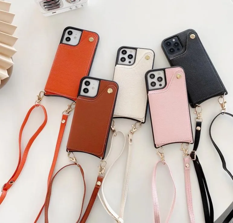 Portable Card Slot Phone Case Mirror Cases voor iPhone 12 12Pro Mini 11 Pro X XS Max XR 8 7 Plus PU Leather Protect Cover Cross Bod2431511