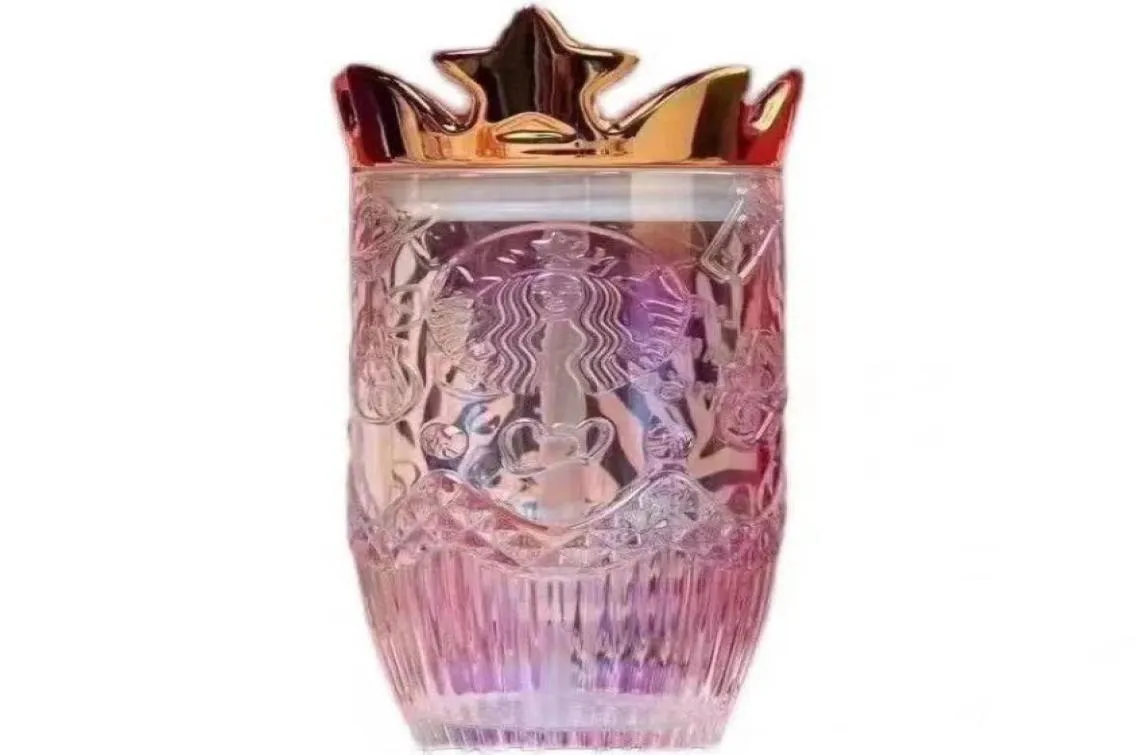 400 ml tot 500 ml 2021 Limited Edition Mugs Valentijnsdag Symphony Crown Glass Cup met rietje Begeleidende cups4387275