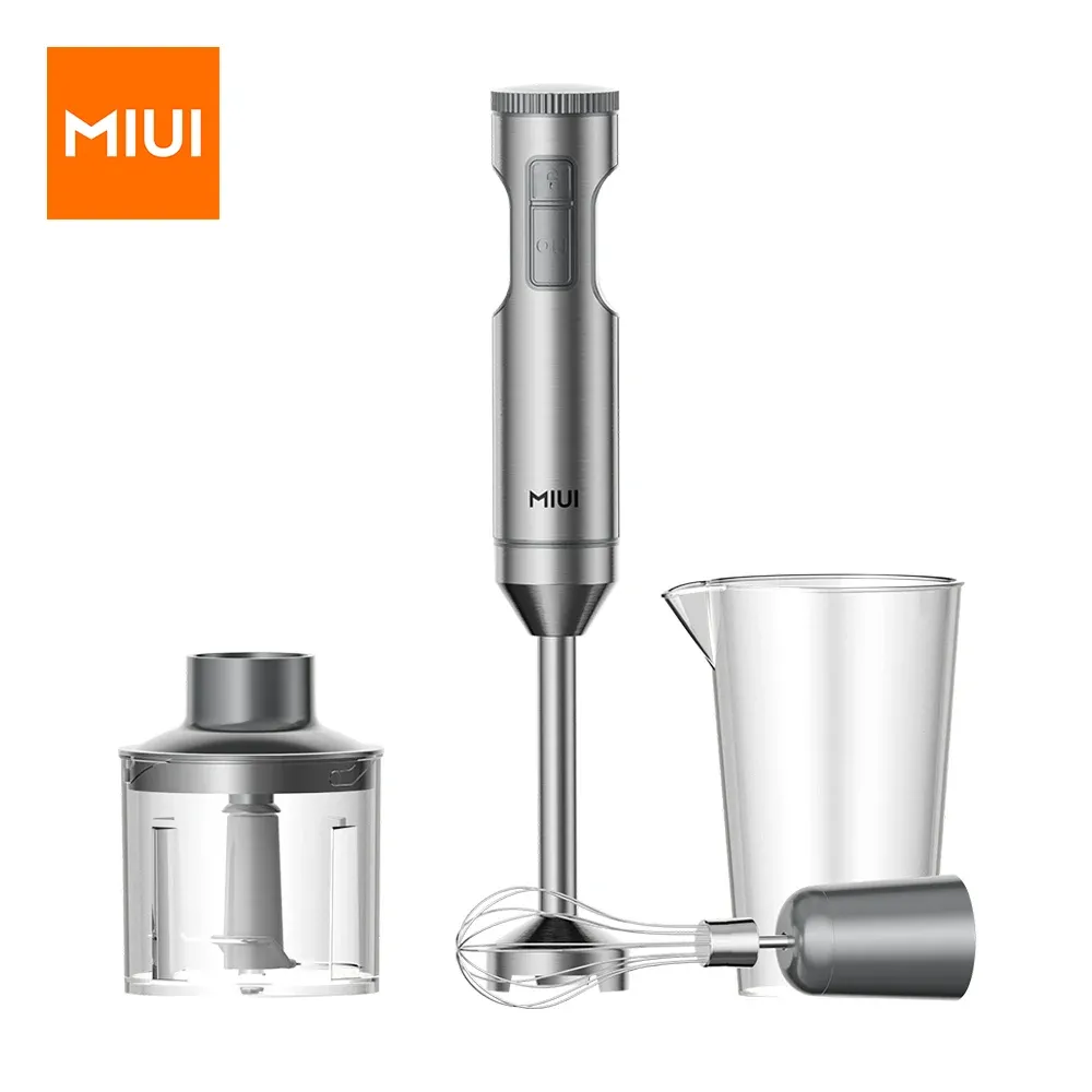 Blender Miui Hand Immersion Blender 1000W kraftfull 4in1, rostfritt stål stickmatblandare, 700 ml blandningsbägare, 500 ml processor, visp