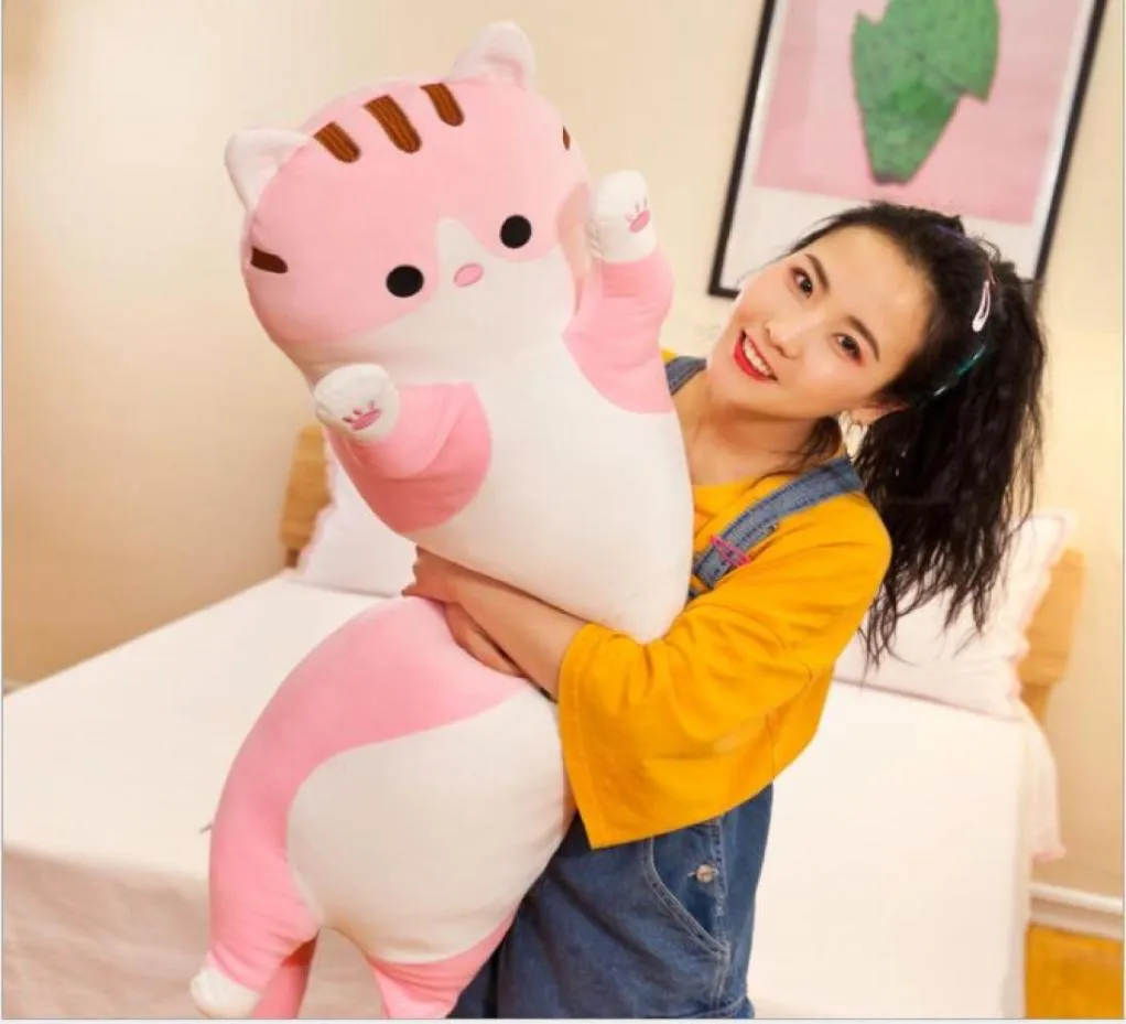 50cm70cm90cm selling Long lovely cat pillow cute cat plush toys Birthday present Sofa cushion for leaning on5254030