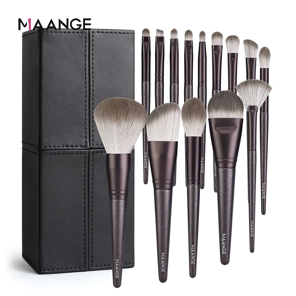 Комплекты Maange 7/12/14PCS щетки для макияжа с держателем лицевой основой