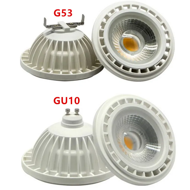Light de lampe à ampoule LED 15W COB AR111 QR111 G53 GU10 ES111 15W Spotlight LED Dimmable DC12V AC110V 220V