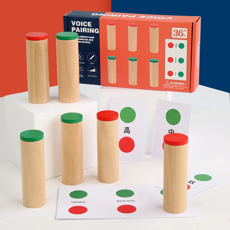 Sound en bois assorti des jeux amusants pour enfants Puzzle Éducation précoce Simulation Sound Reconnaissance Game de société Toys Wooden