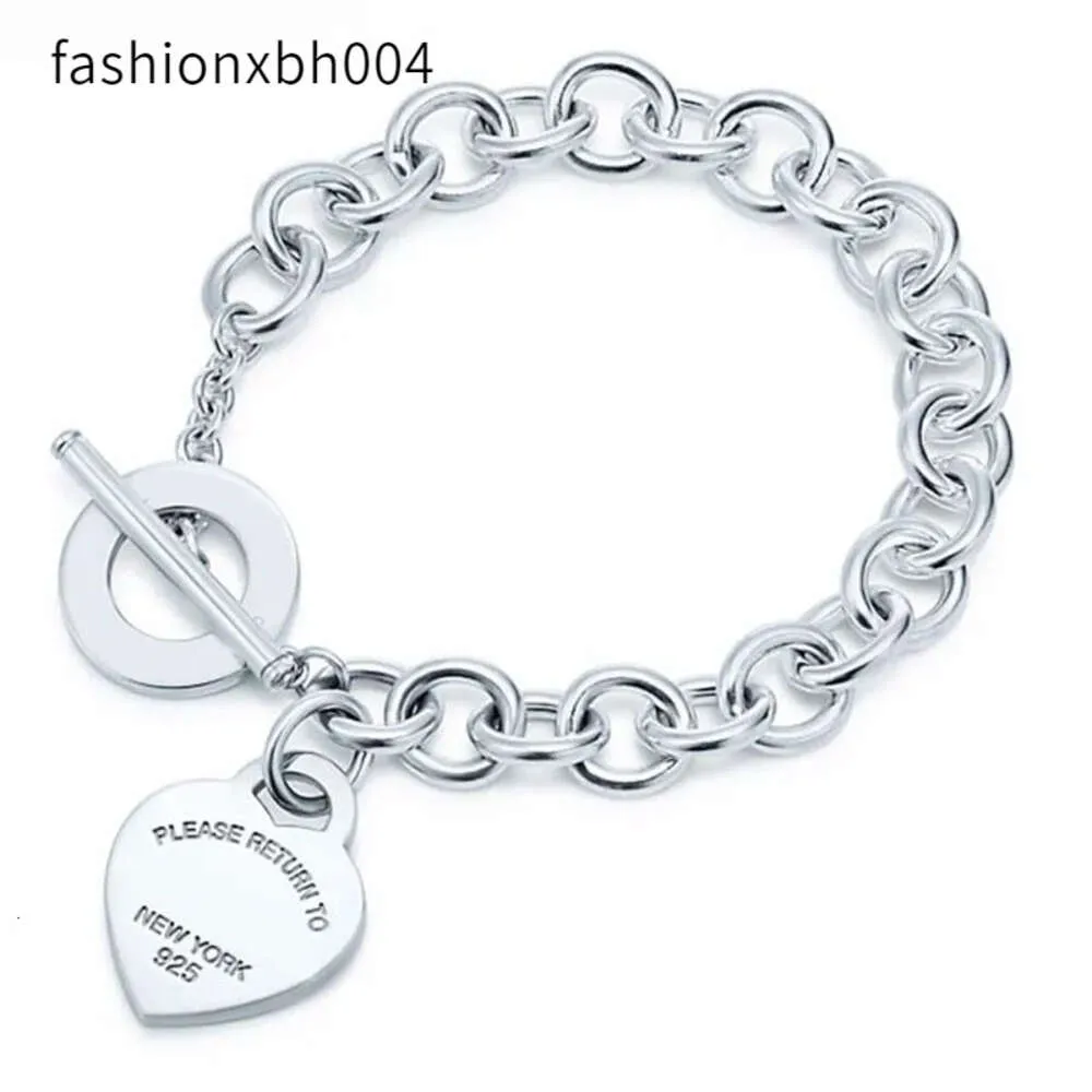designer bracelet 100% sterling sier classic key heart bracelet gift exquisite wedding women's bracelet jewelry gift
