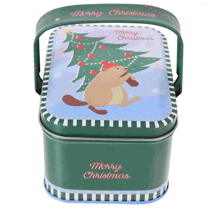 Storage Bottles Christmas Tin Box Present Boxes Candy Containers Tins Tinplate Cookie