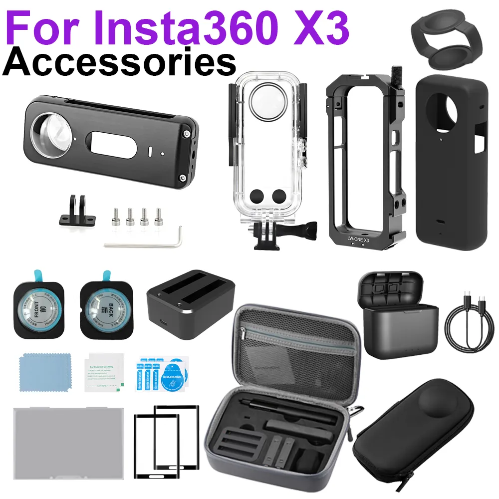 DHgate.com:Metal Rabbit Cage with Screws for Insta360 X3 Optical Glass ...