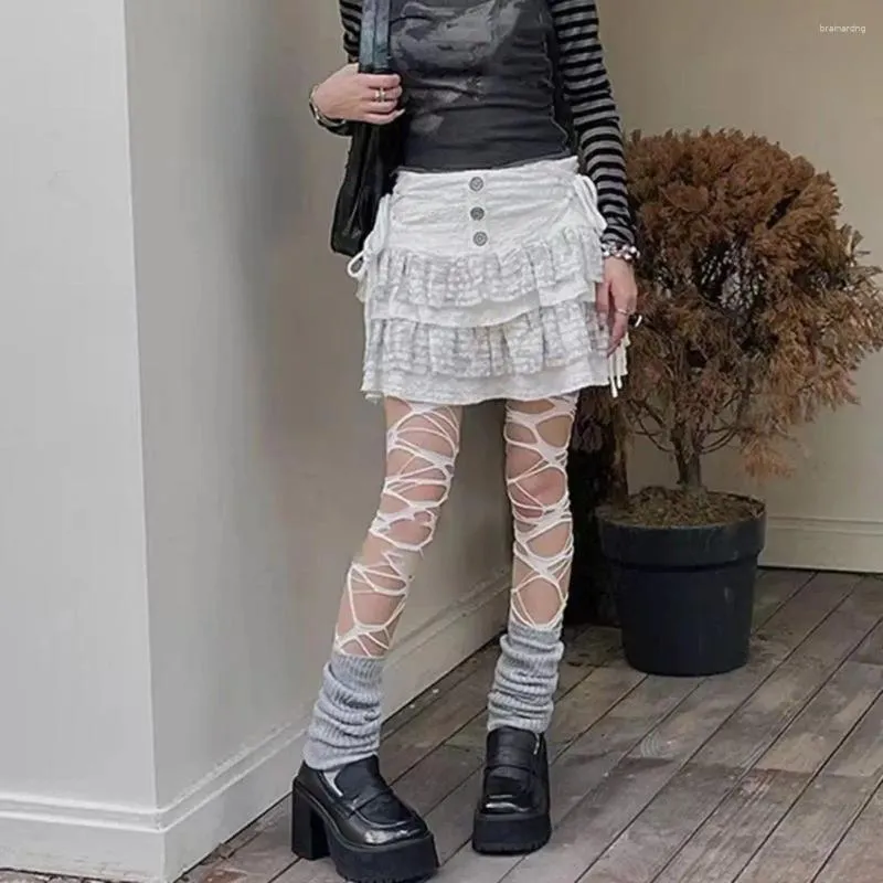 Kobiet Socks Girl Ratehose punk Gothic Raped Holes na klub nocny przyjęcie chude elastyczne pończochy